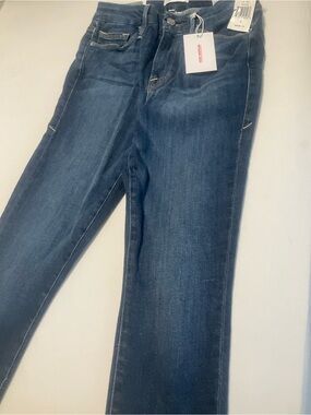 Good American Dark Blue Skinny Jeans with Faded Detail